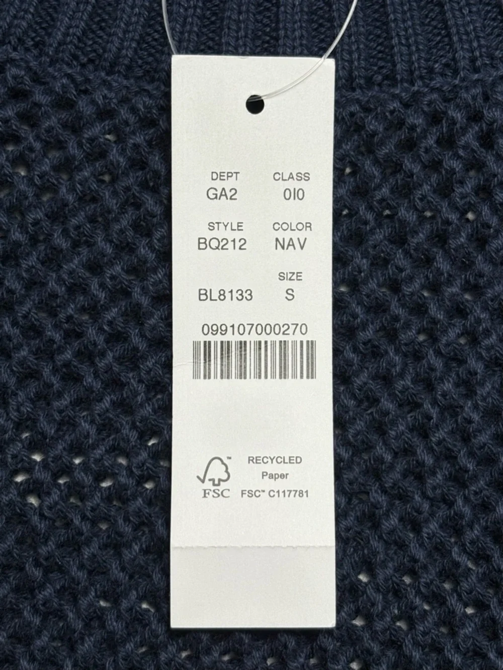 NWT J Crew Crochet Open Knit Crewneck Beach Sweater Navy Blue BQ212 • Size S - Picture 9 of 9